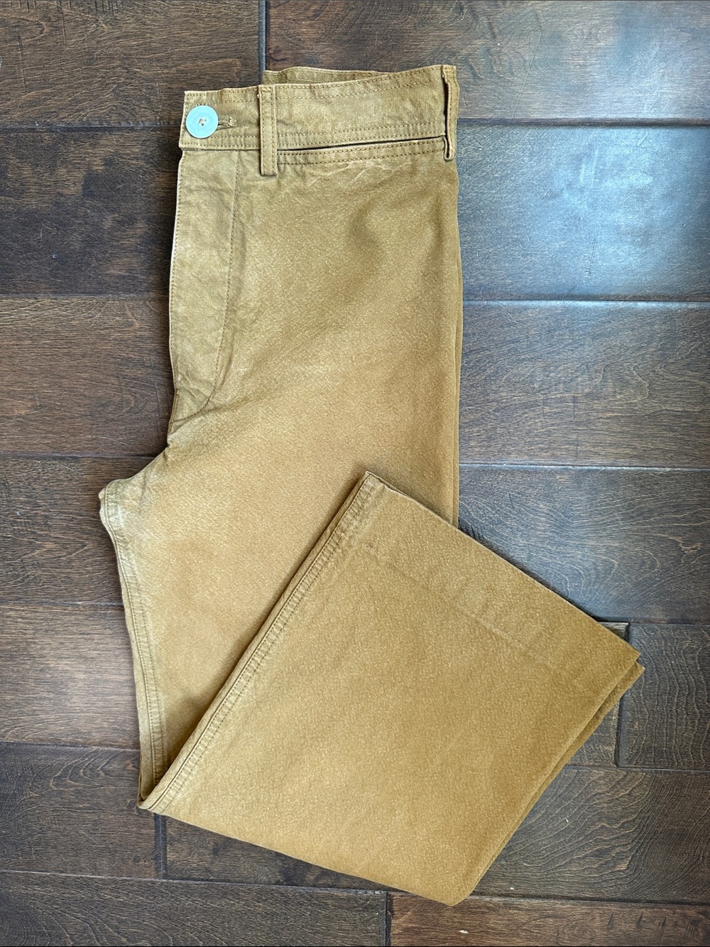 Jesse Kamm Wide Legged Canvas Pant in classic khaki